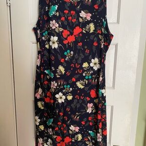 Tommy Hilfiger Navy Maxi Dress with Red, White & Pink Floral Print